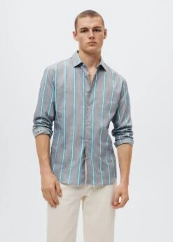 Chemise Slim Fit Coton Rayée