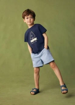 Bermuda En Coton à Rayures