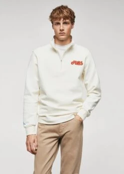 Sweat-shirt Zippé à Message