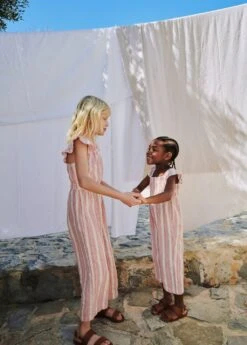 Combinaison Rayures Volantée