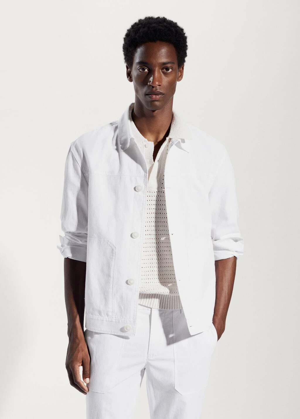 Veste Coton Et Lin Ă Poches