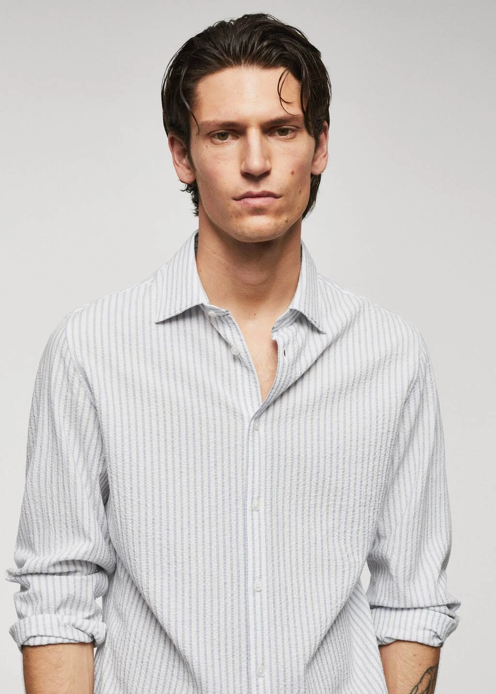 Chemise 100 % Coton Seersucker Rayures – Image 4