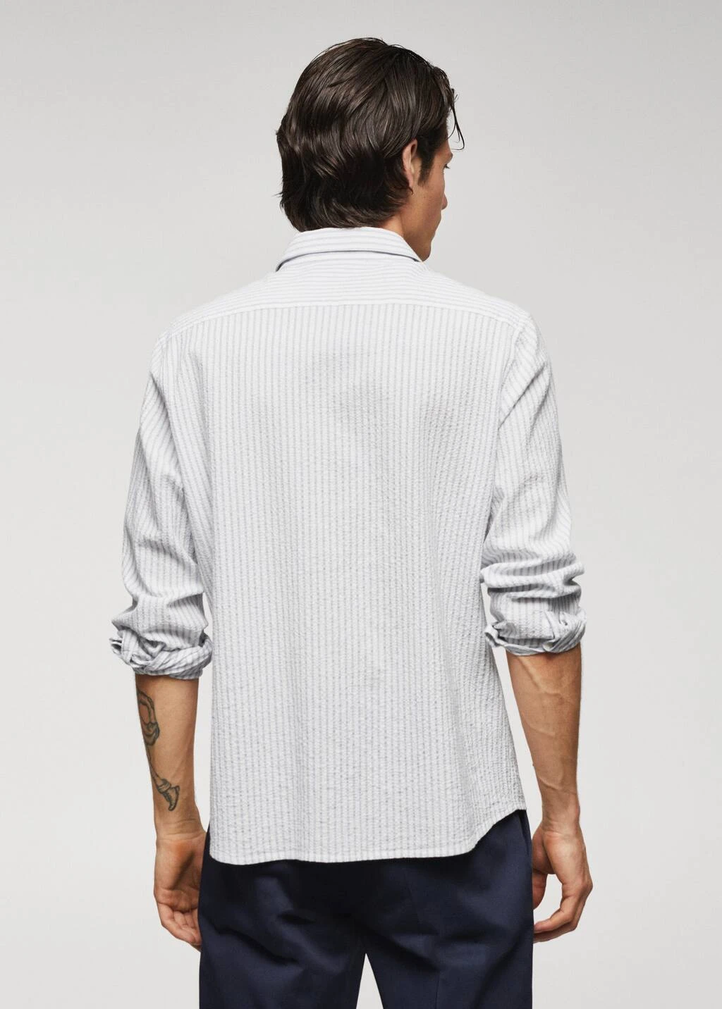 Chemise 100 % Coton Seersucker Rayures – Image 3