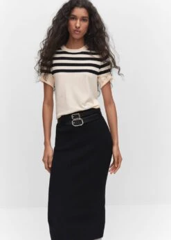 Pull-over Rayures Manches Courtes