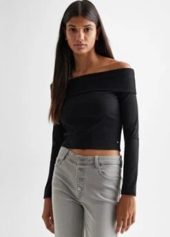 T-shirt épaules Dénudées Rayures