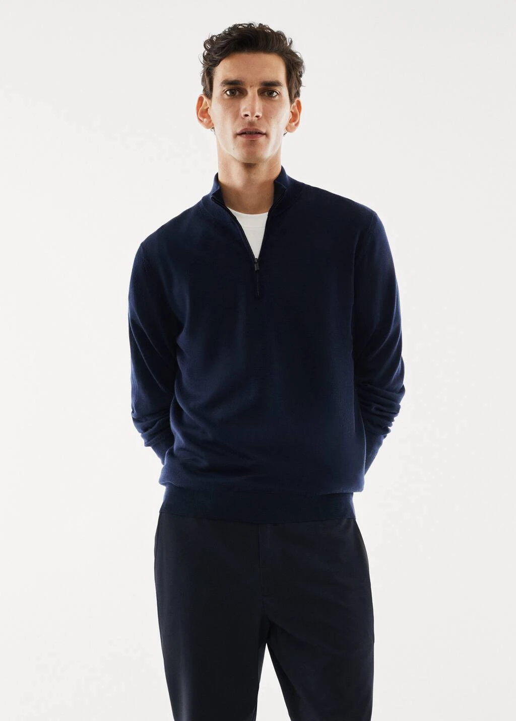 Pull-over 100 % Laine Mérinos Col Zippé – Image 15