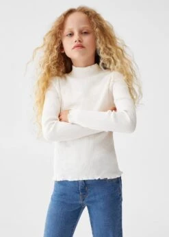 T-shirt Côtelé Col Roulé