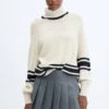 Pull-over Rayures Col Roulé