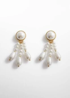 Boucles D'oreilles Triple Pendentif Perle