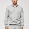 Sweat-shirt Coton Col Zippé