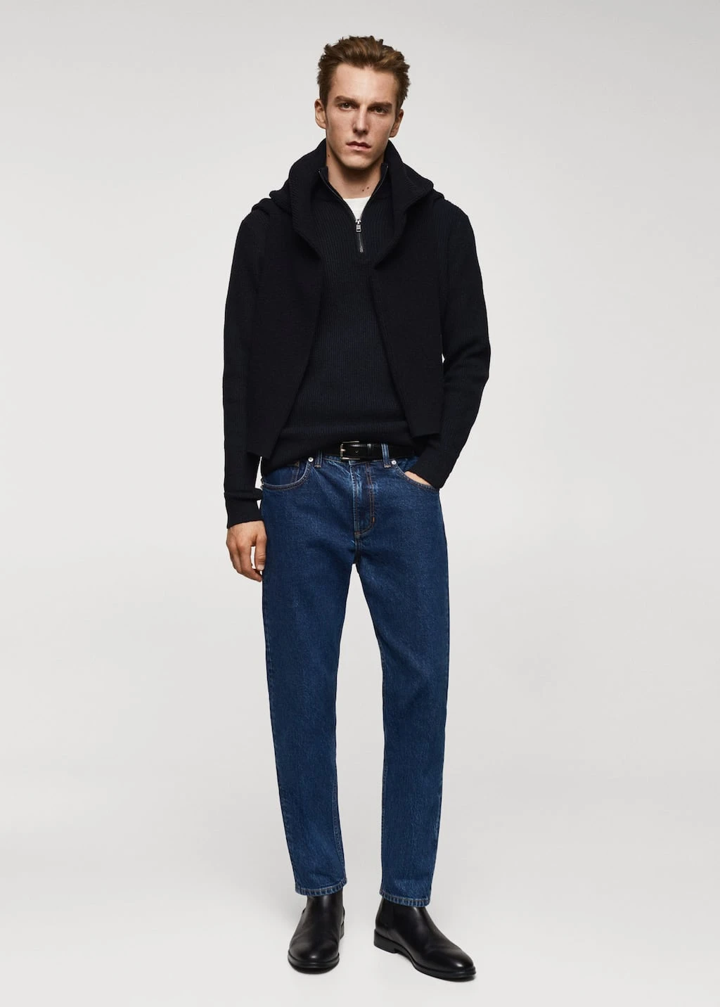 Pull-over Zippé Maille Côtelée – Image 9