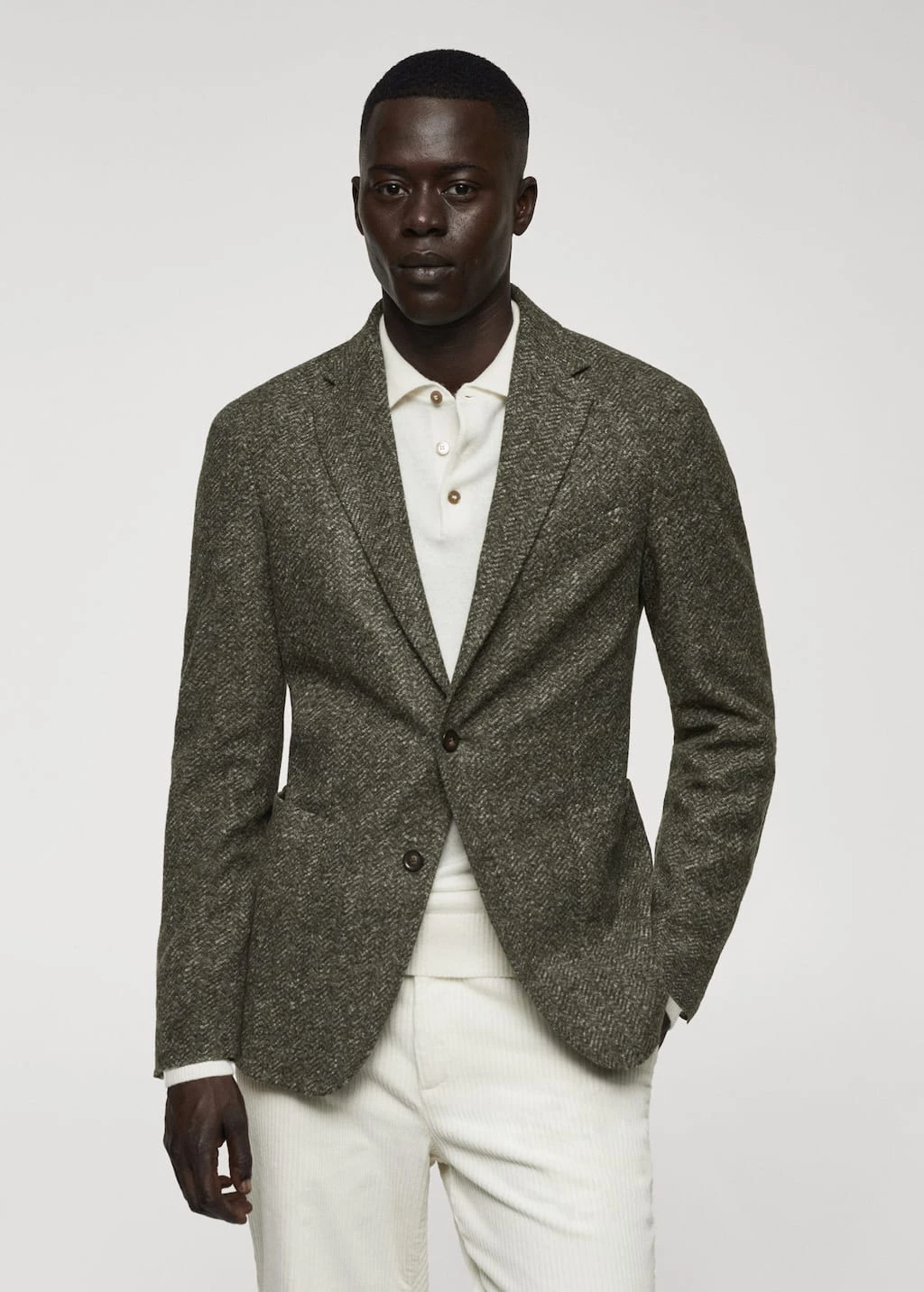 Veste Laine Vierge En Imprimé Chevrons