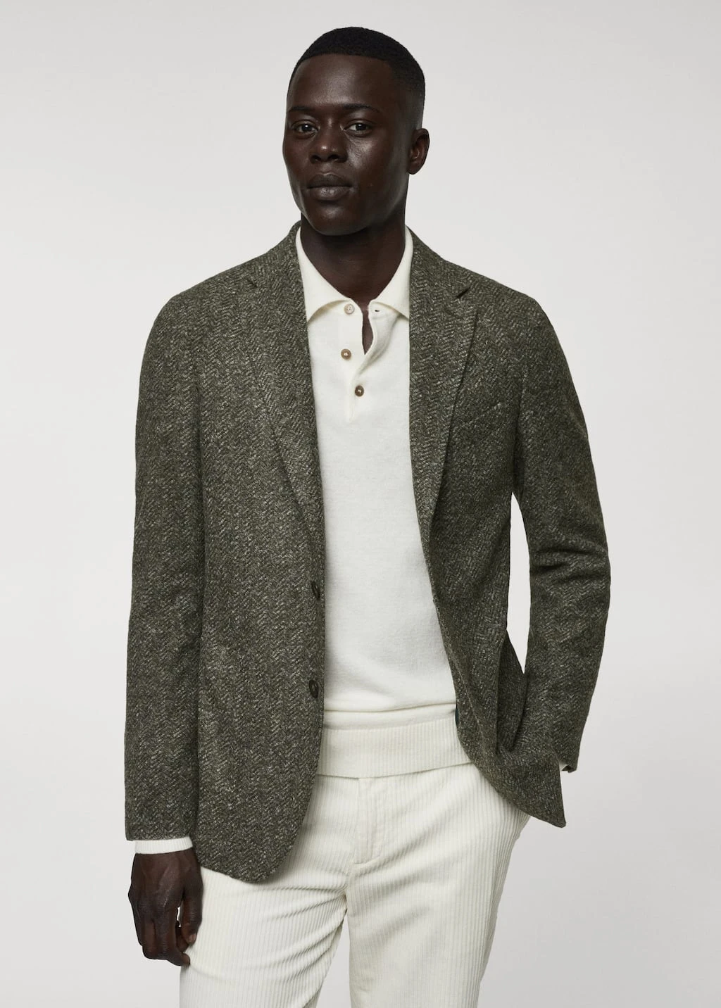 Veste Laine Vierge En Imprimé Chevrons – Image 6