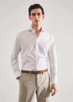 Chemise Costume Slim-fit Micro-rayures Twill