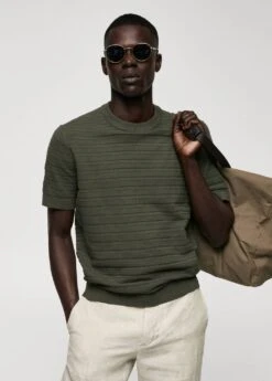 T-shirt Coton Structuré Rayures