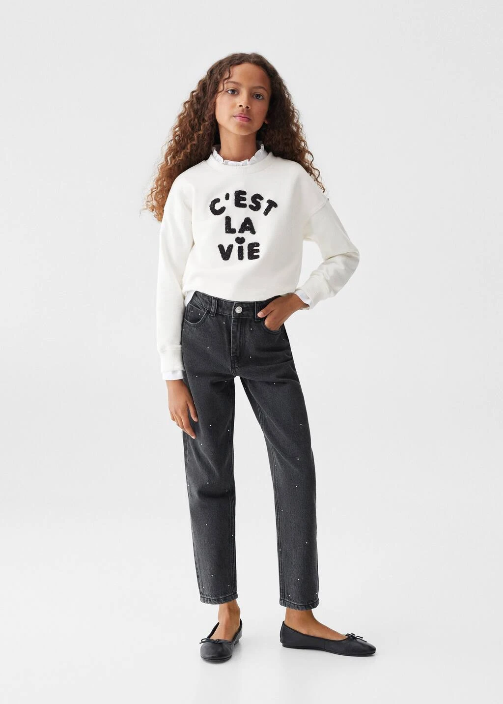 Jean Mom-fit Détails Brillants – Image 2