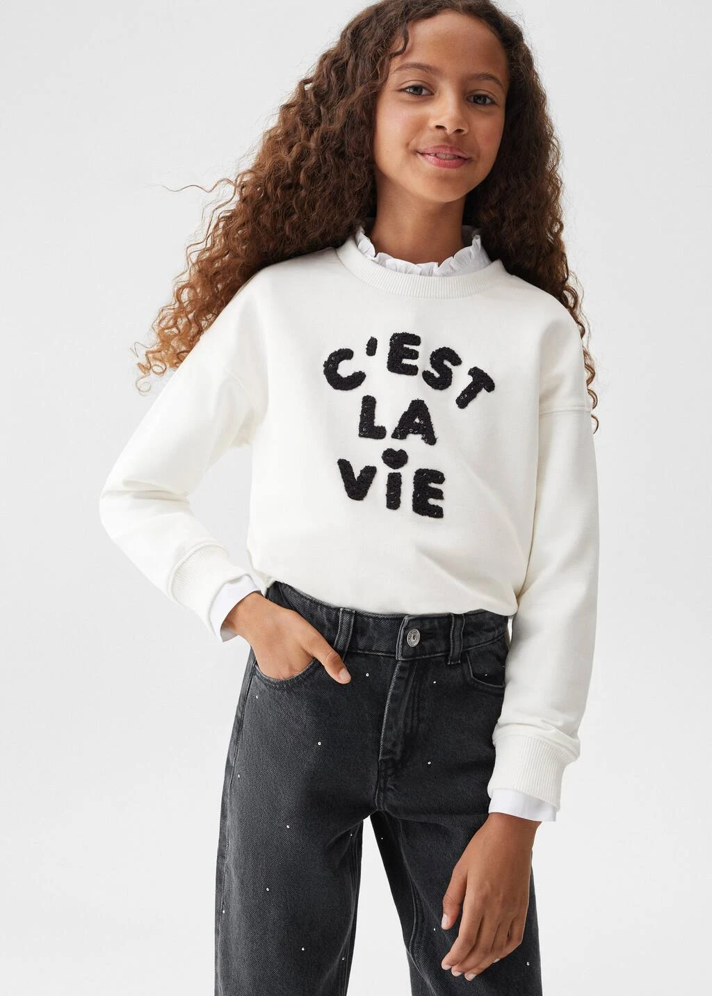 Jean Mom-fit Détails Brillants – Image 3