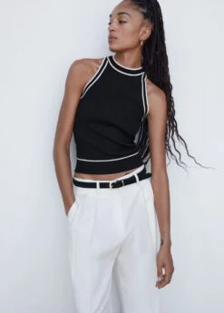 Top Maille Détails Contrastants