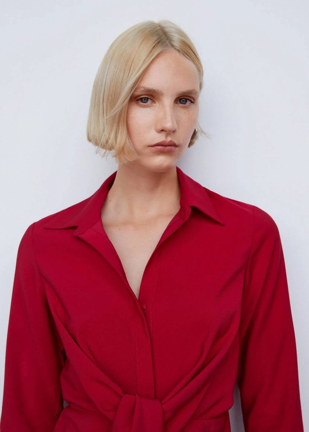 Robe Chemise Détail Nœud – Image 4