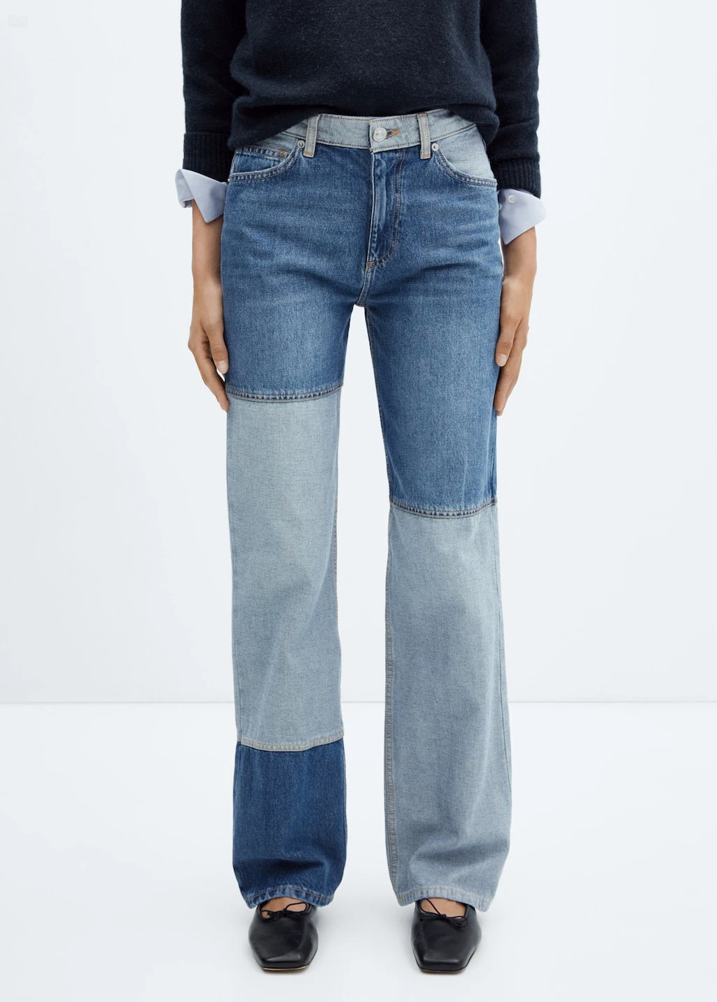 Jean Wideleg Patchwork