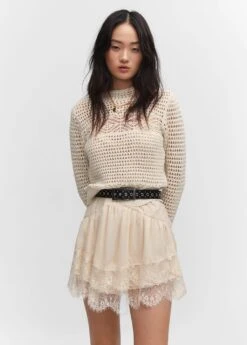 Pull-over Ajouré Col Montant