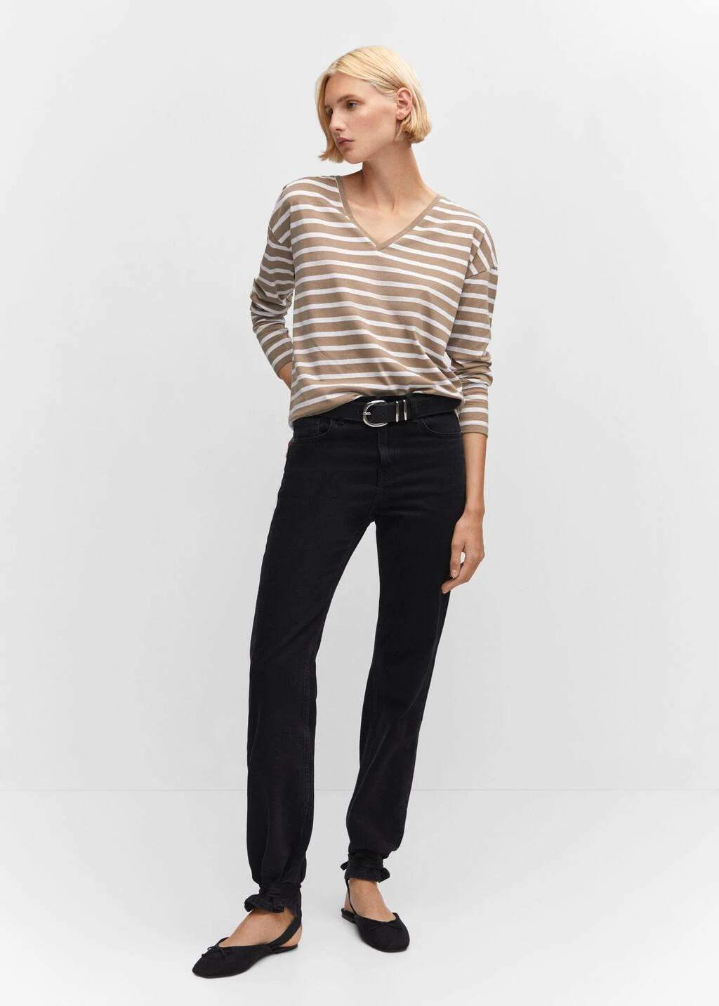 T-shirt Coton Col En V â Image 2