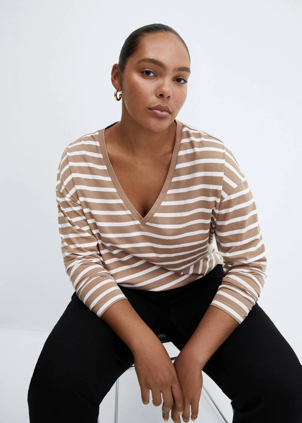 T-shirt Coton Col En V â Image 6