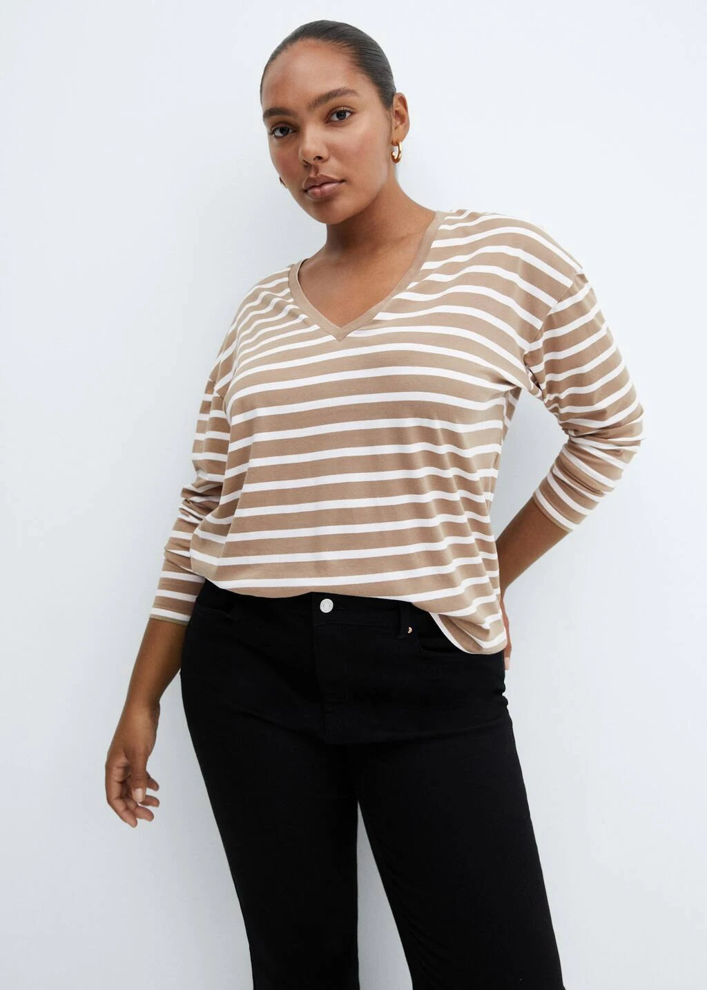 T-shirt Coton Col En V â Image 7