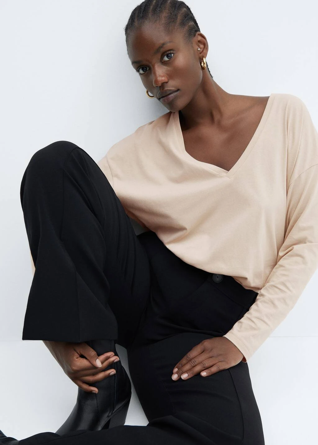 T-shirt Coton Col En V â Image 15