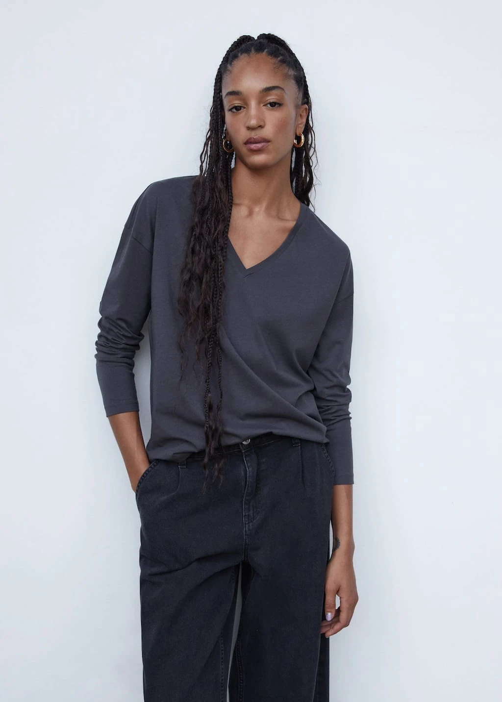 T-shirt Coton Col En V â Image 19