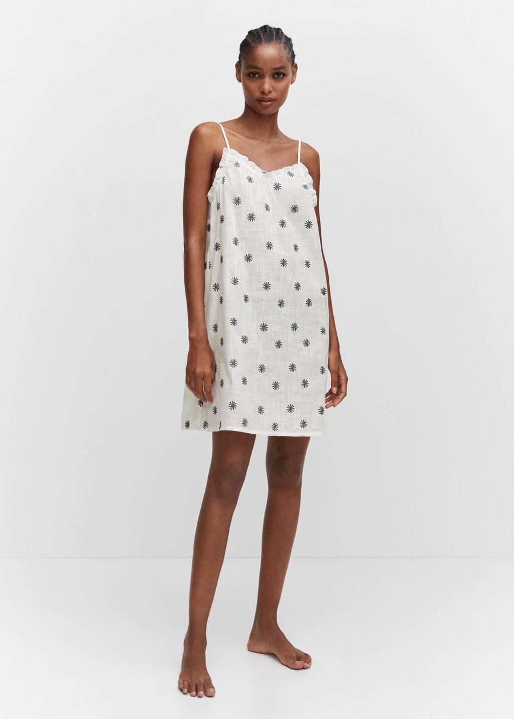 Chemise De Nuit Brodée Fleurs – Image 2