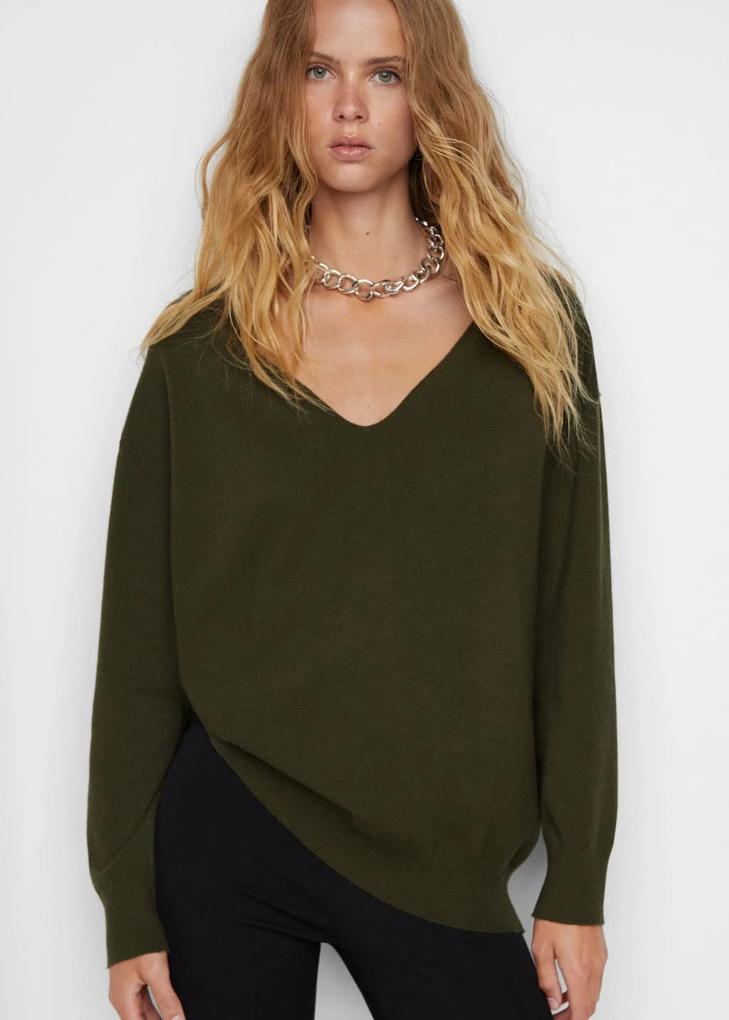 Pull-over Maille Fine Col V â Image 10