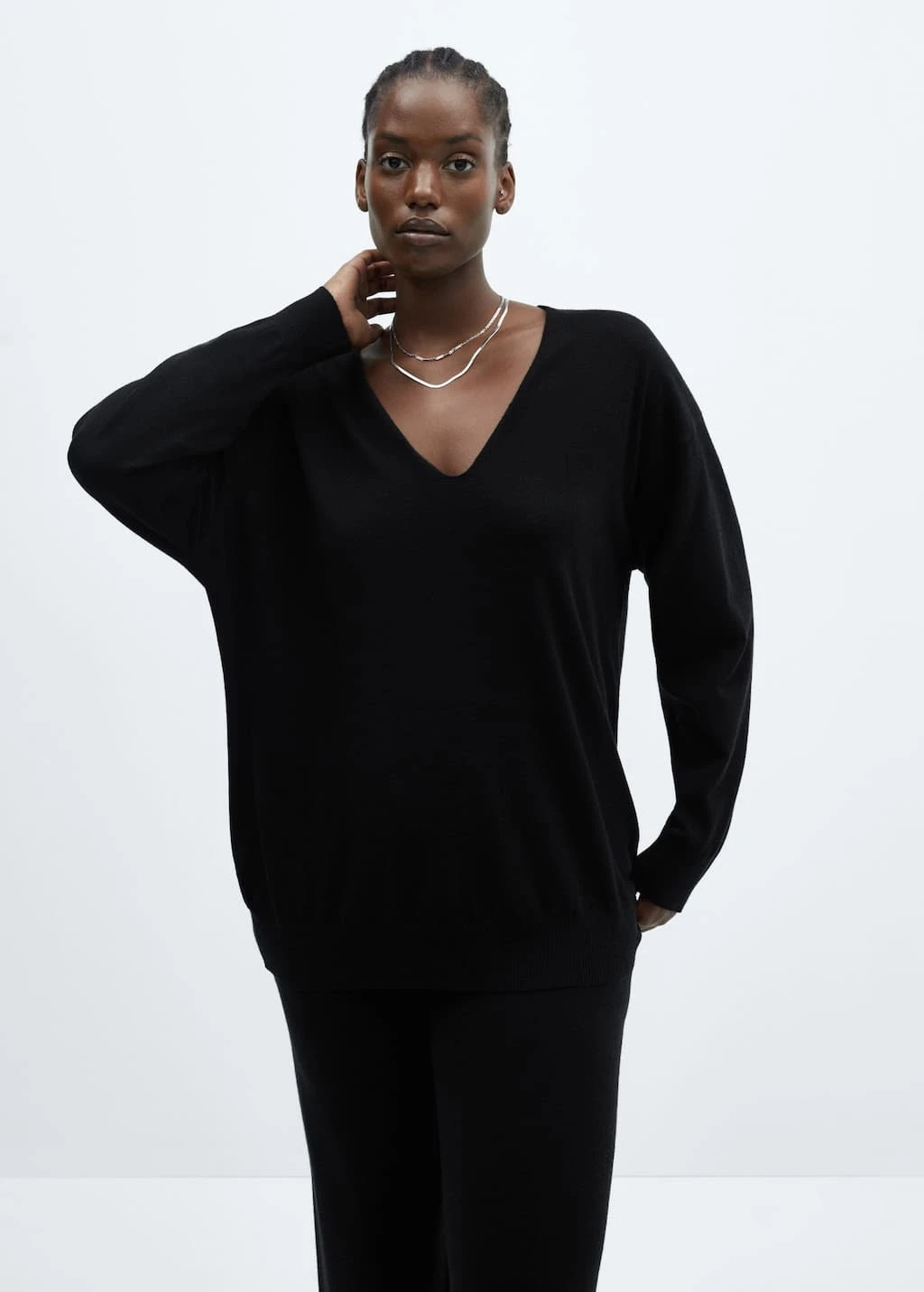 Pull-over Maille Fine Col V â Image 7