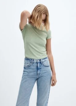 T-shirt Manches Courtes Maille CÎtelée