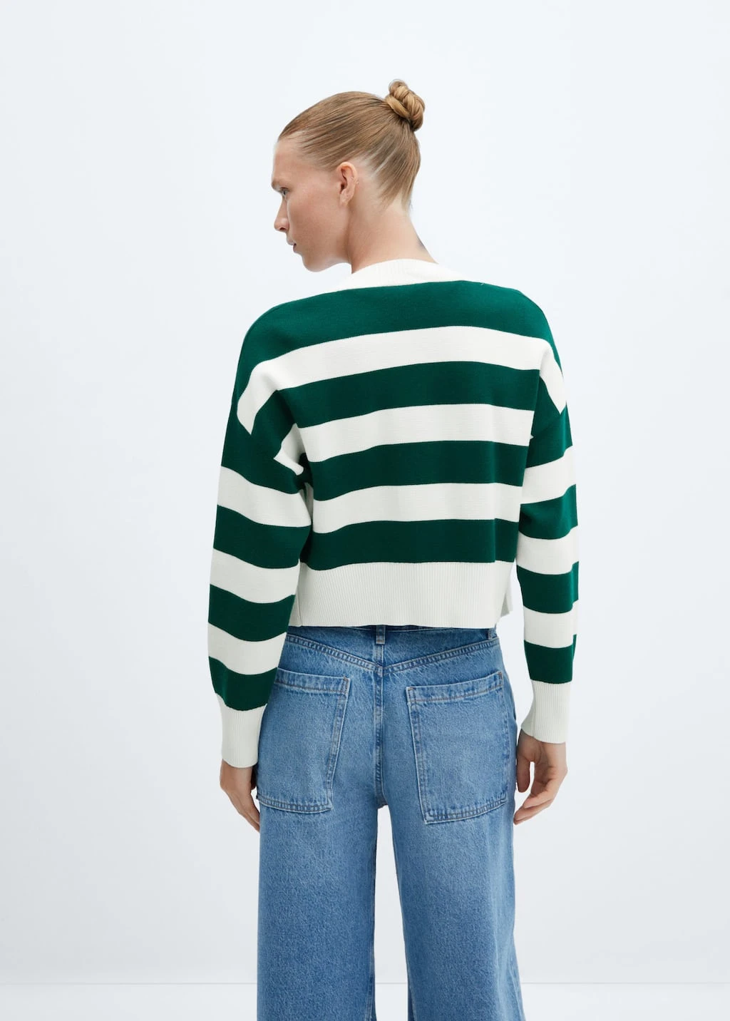 Cardigan Rayé Col En V – Image 3