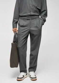 Pantalon Laine Pinces Relaxed-fit