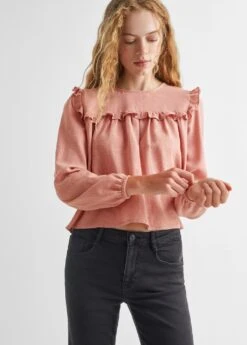 Blouse Coton Détail Volants