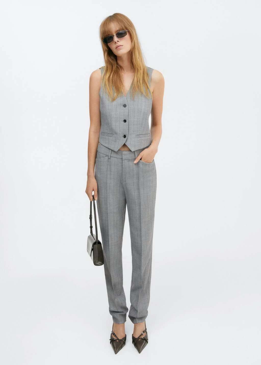 Gilet De Costume à Fines Rayures – Image 2