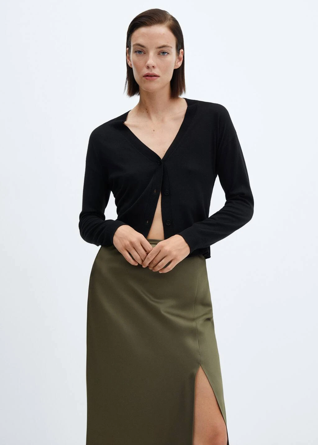 Jupe Satinée Fente Latérale – Image 4