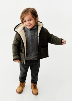 Anorak Matelassée Imitation Mouton Retourné