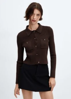 Cardigan Poches Côtelé