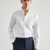 Chemise Costume Slim-fit Tissu Twill Boutons De Manchette