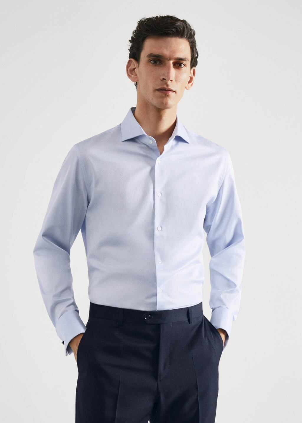 Chemise Costume Slim-fit Tissu Twill Boutons De Manchette â Image 8