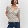 T-shirt Coton Détail Froncé