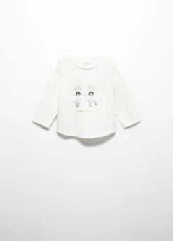 T-shirt Manches Longues Imprimé Relief