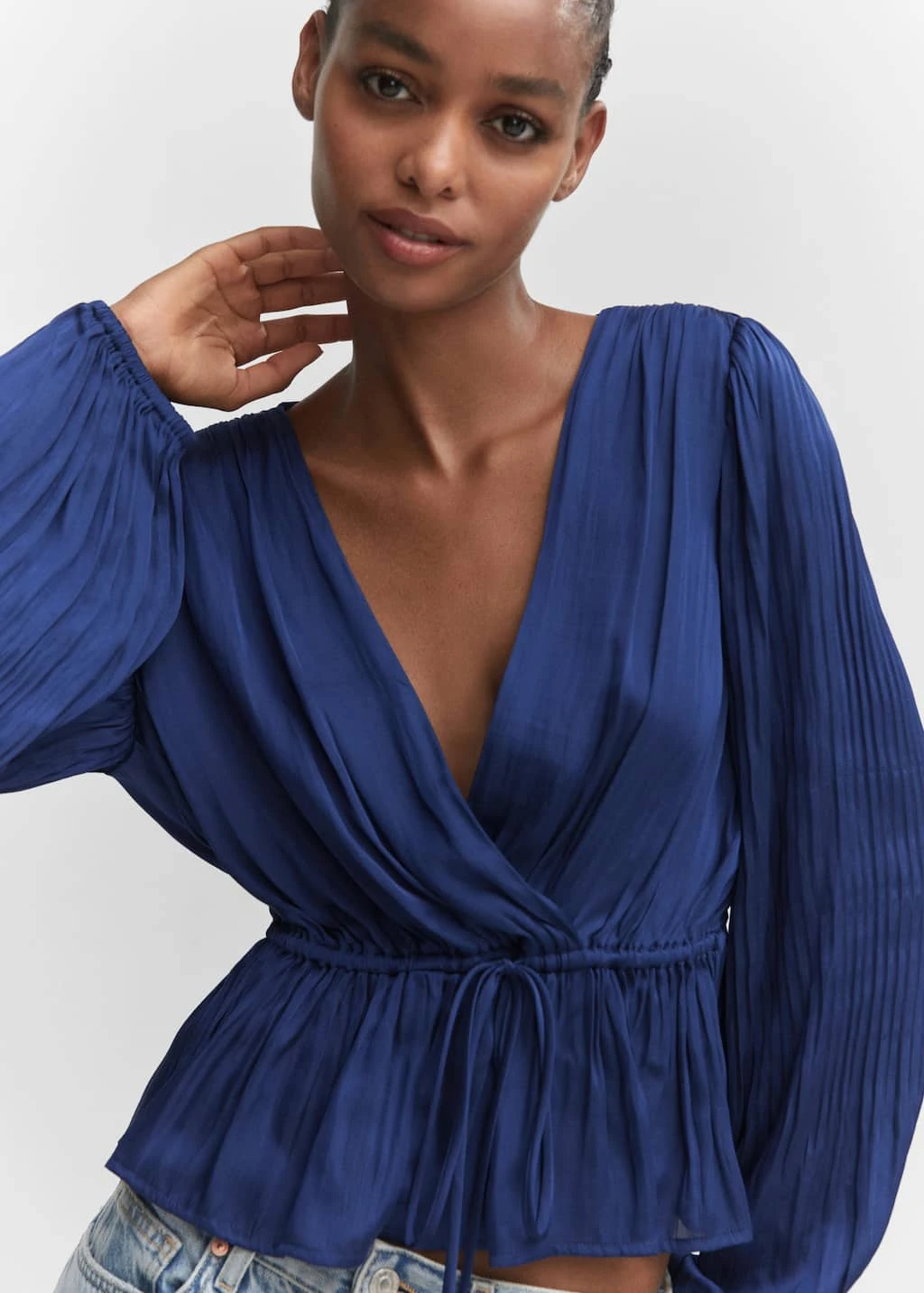 Blouse Cache-cœur Satinée – Image 4