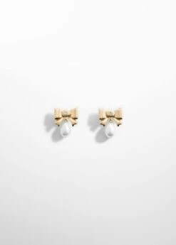 Boucles D'oreilles Nœud Détail Perle