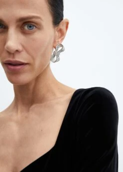 Boucles D'oreilles Nœud Strass