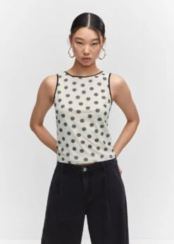 Top Imprimé Ouverture Au Dos