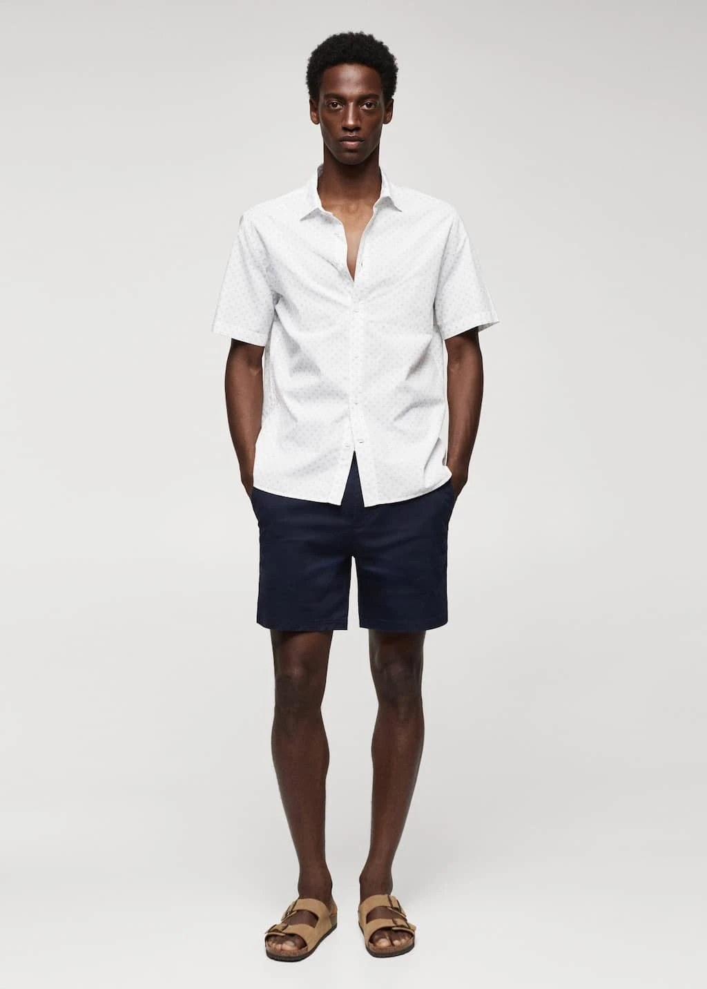 Chemise 100 % Coton Manches Courtes En Micro-imprimé – Image 2